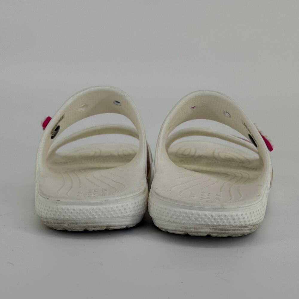 Crocs Unisex Slide Sandals Size M6 W8 White Multicolor Comfort Open Toe Poolcore - Picture 8 of 9